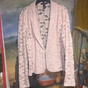 🌟🦅🦁INC Beautiful SalmonPink Lace Blazer sz xL